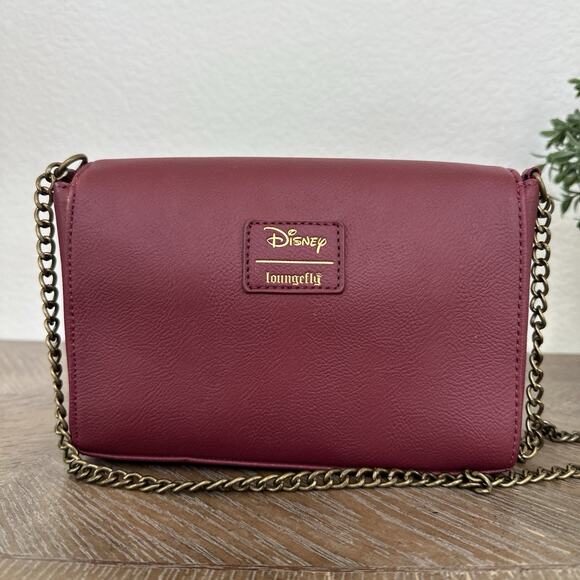 Disney Loungefly Snow White Hot Topic Evil Queen Heart Box Sword Crossbody Chain - Picture 5 of 11